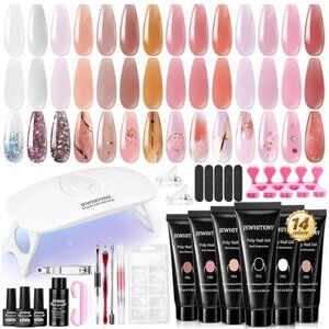 14 PCS Poly Nail Gel Kit Poly Extension Gel Kit Starter Kit With Slip Solution